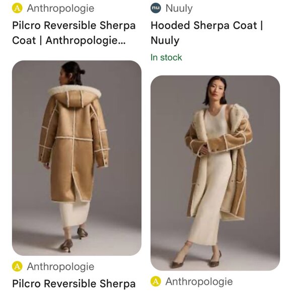 new ANTHROPOLOGIE PILCRO $800.00 REVERSIBLE SHERPA COAT 2X - Picture 3 of 7